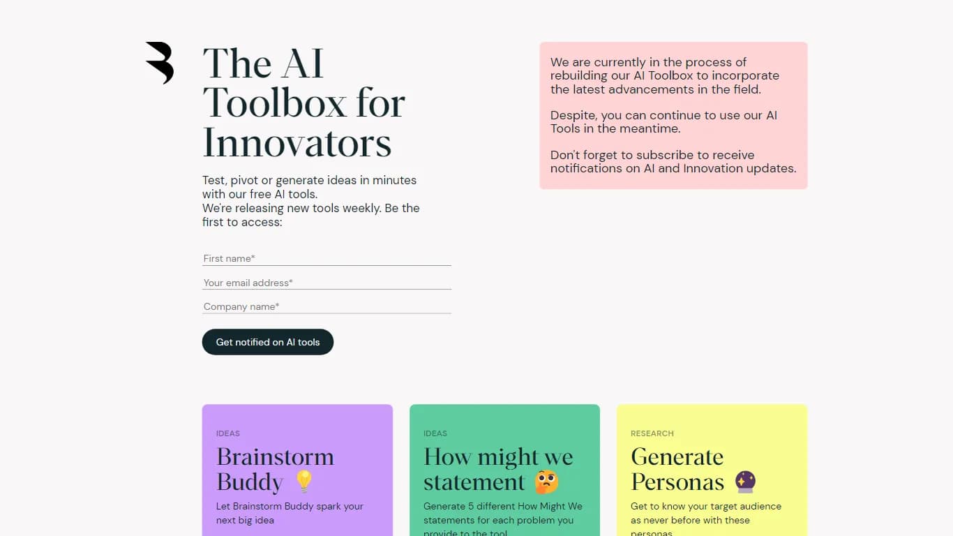 AI Toolbox for innovators Image