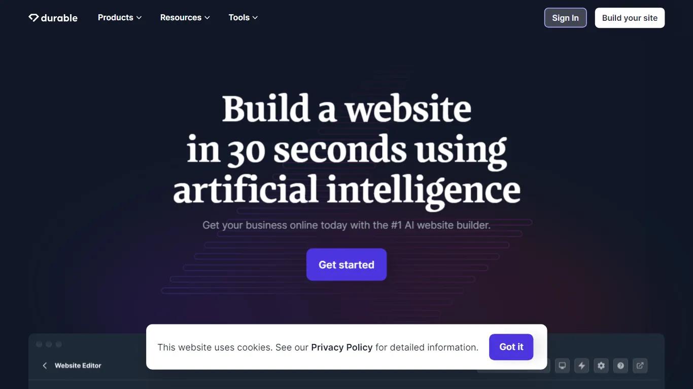 Durable AI Site Builder Image