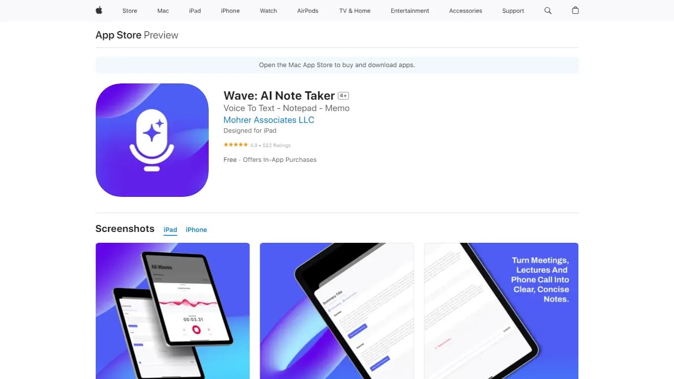 Wave AI Note Taker, Transcription and Summary Tool Image